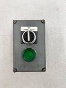 Square D Class 9001 Type K Enclosure with Allen-Bradley 800t-J2 Selector Switch and 800t-P26 Green Pilot Light
