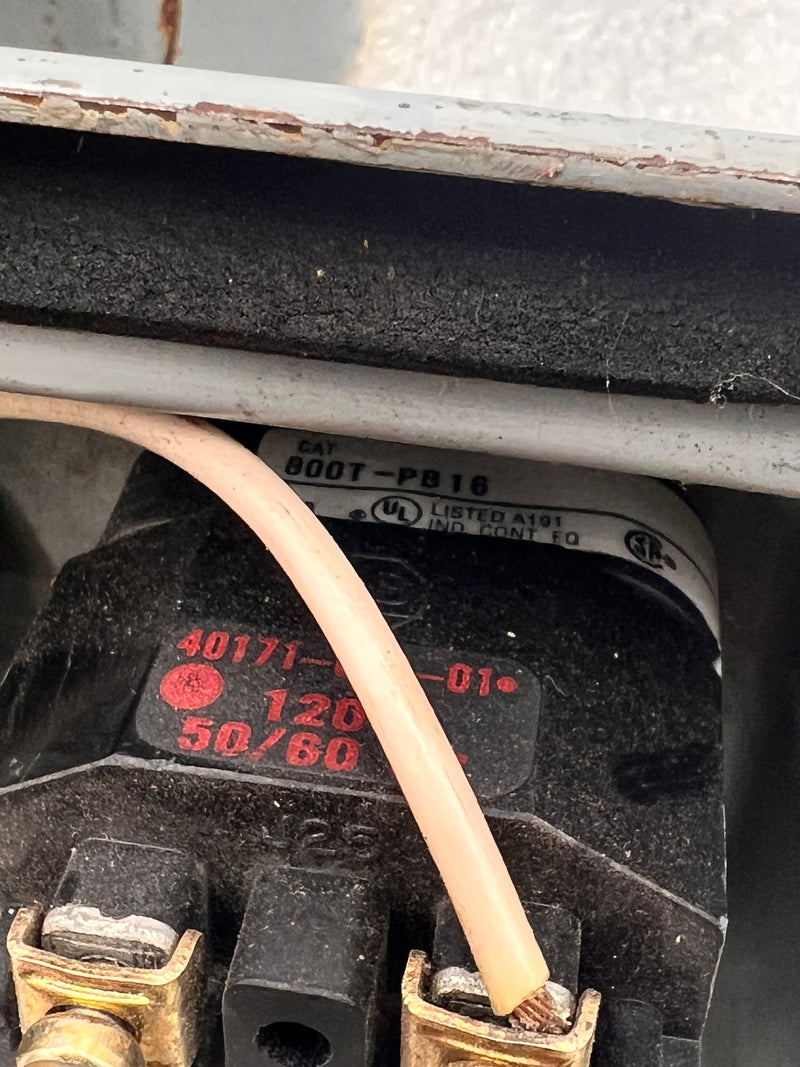 Hoffman E-D3PBX 3 Hole Push Button Enclosure with A-B 800T-A Black Push Button and A-B 800T-PA16 and 800T-PB16  Indicator Lights