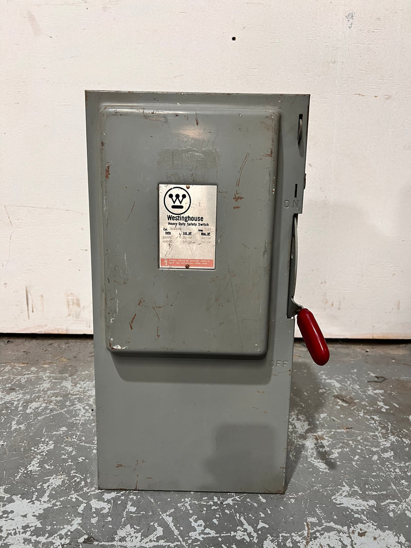 Westinghouse HF463N 100 Amp 600 Volt 3 Pole Fusible Safety Switch