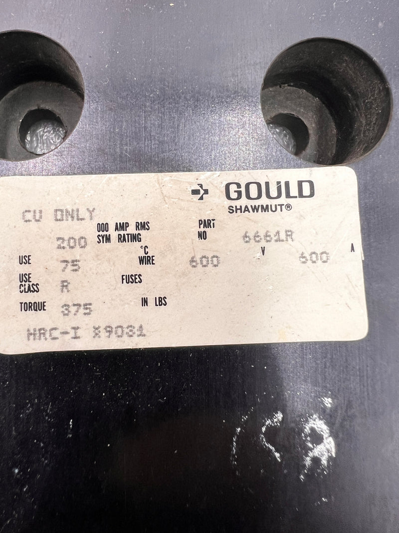 Gould Shawmut 6661R Fuse Holder 600 Amp 600V HCR-I 9031