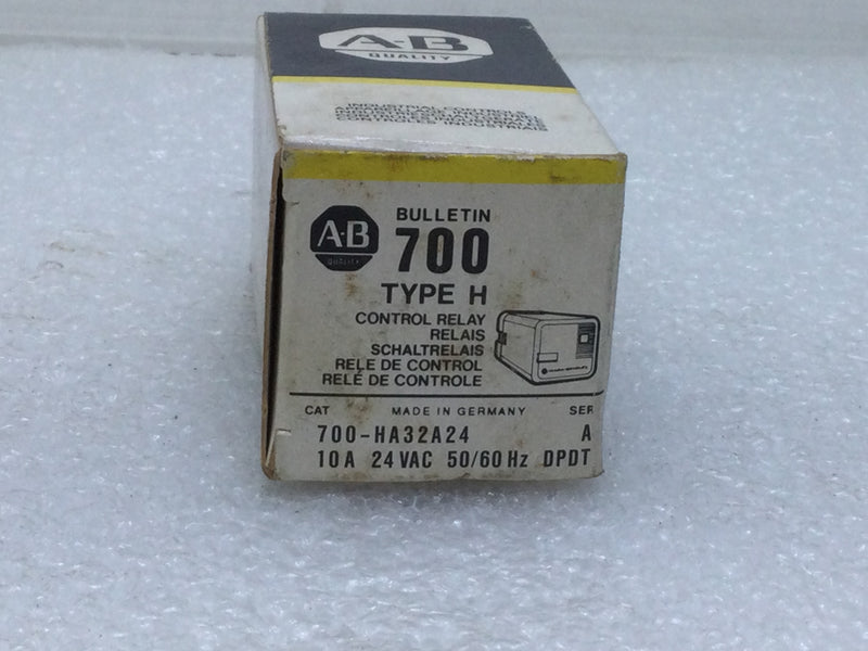 Allen-Bradley 700-HA32A24 24 Pilot Duty Relay VDC Ser. 2 10 Amp 120/240VAC 50/60Hz