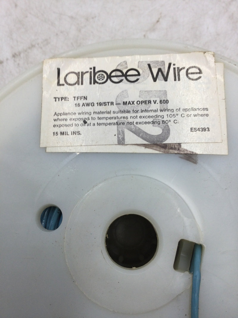 Laribee Wire 16 AWG Stranded TFFN Wire 600 Volt Gasoline and Oil Resistant 500' Reel Blue Jacket