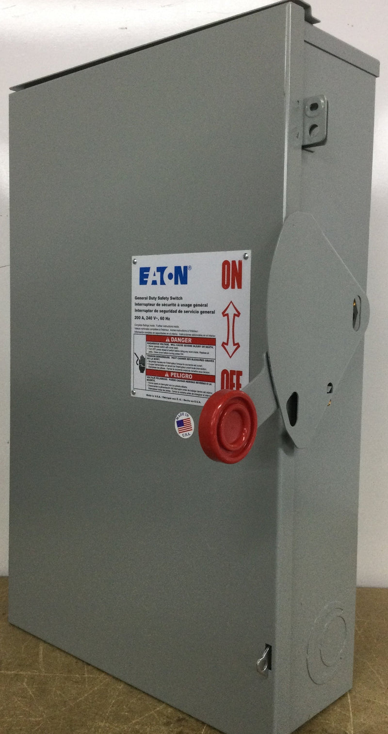 Eaton DG224URK Safety Switch, 200A, 2P, 240V, GD, Non-Fusible, NEMA 3R