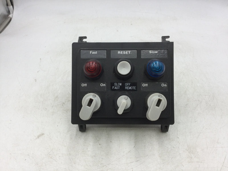 Westinghouse MCC Cabinet Control Panel w/2 On/Off Switches, 1 Fast/Slow/Off/Remote Switch and Fast and Slow Flashing Lights