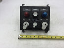 Westinghouse MCC Cabinet Control Panel w/2 On/Off Switches, 1 Fast/Slow/Off/Remote Switch and Fast and Slow Flashing Lights