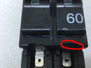 Zettler UEB1-70602BQDx 60 Amp 2 Pole 240V Circuit Breaker - Cosmetic Flaw