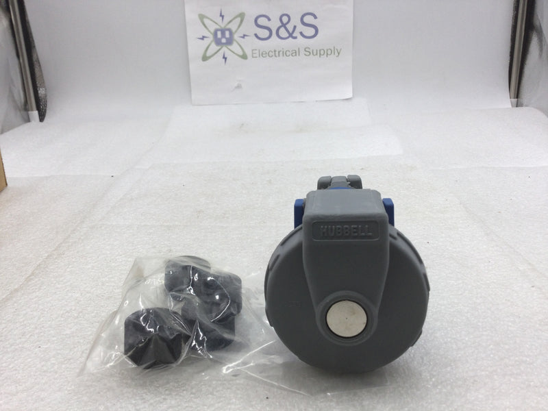 Hubbell HBL316C6W 16 Amp Watertight Pin & Sleeve Connector 240V 2 Pole 3 Wire