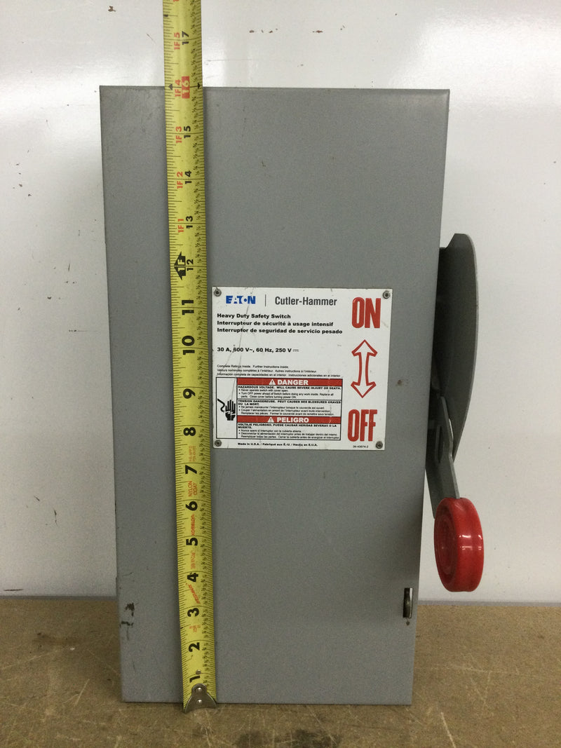 Eaton - Cutler Hammer DH361FGK Switch, Heavy Duty Safety, 3 Pole, 30A, Nema 1, Fusible