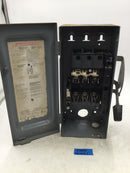 Square D D322N 60 Amp 3 Pole 120/240V Fusible Nema1 Safety Switch