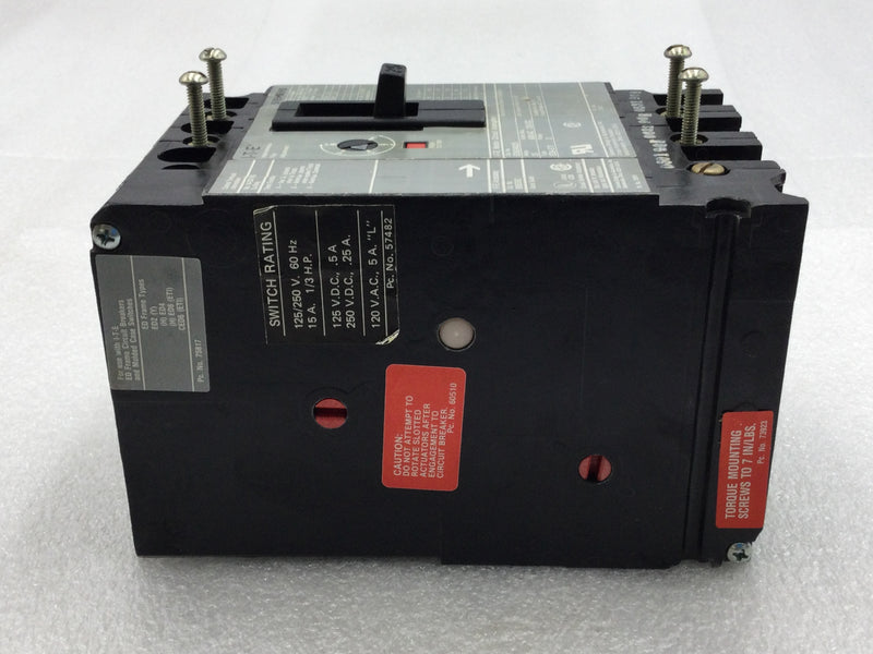Siemens/ITE ED63A025 25 Amp 3 Pole 600V Circuit Breaker w/Alarm Switch