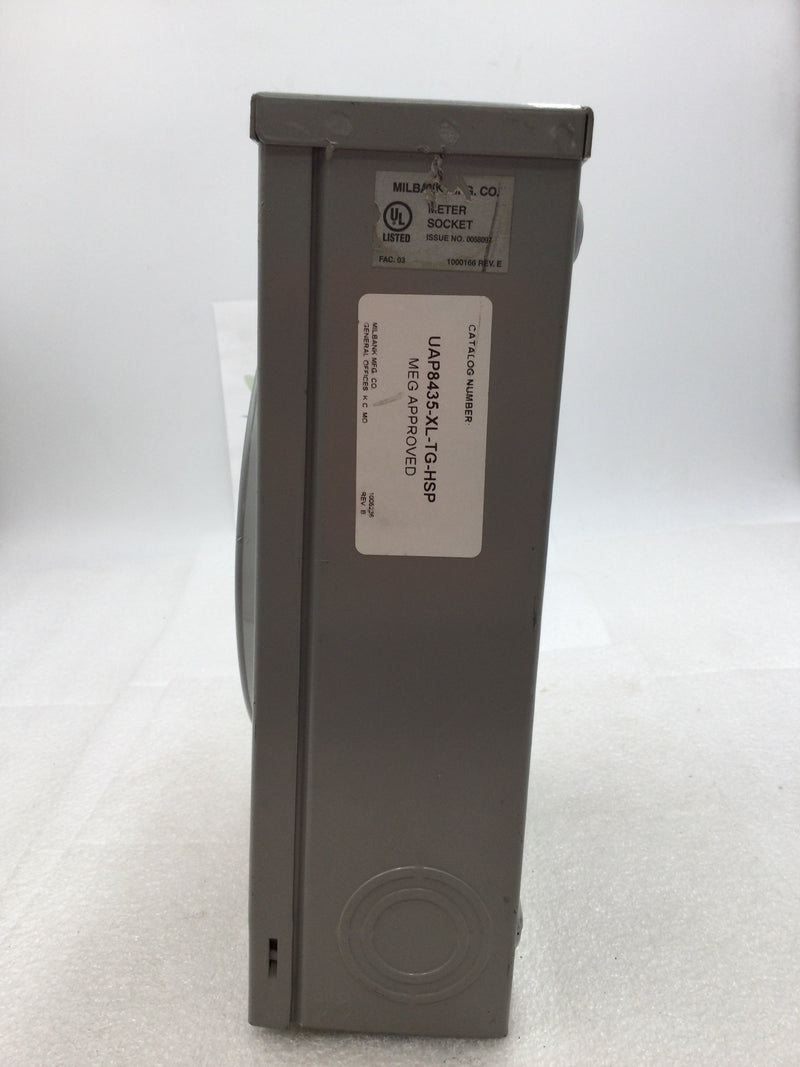 Milbank UAP8435-XL-TG-HSP 125 Amp 4 Terminal 1 Phase 600V Meter Socket