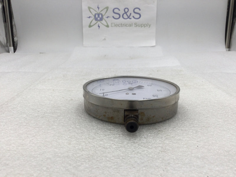 Weksler GP2-15-3 0-60 PSI Pressure Gauge 4 1/2" Face 1/4" NPT Water/Air Line