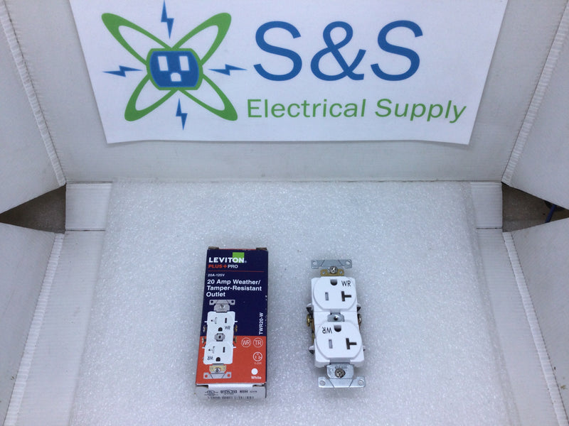 Leviton Plus+Pro TWR20-W 20 Amp 125V Weather/Tamper-Resistant Outlet