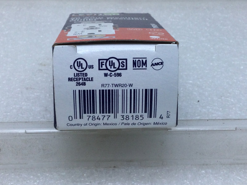 Leviton Plus+Pro TWR20-W 20 Amp 125V Weather/Tamper-Resistant Outlet