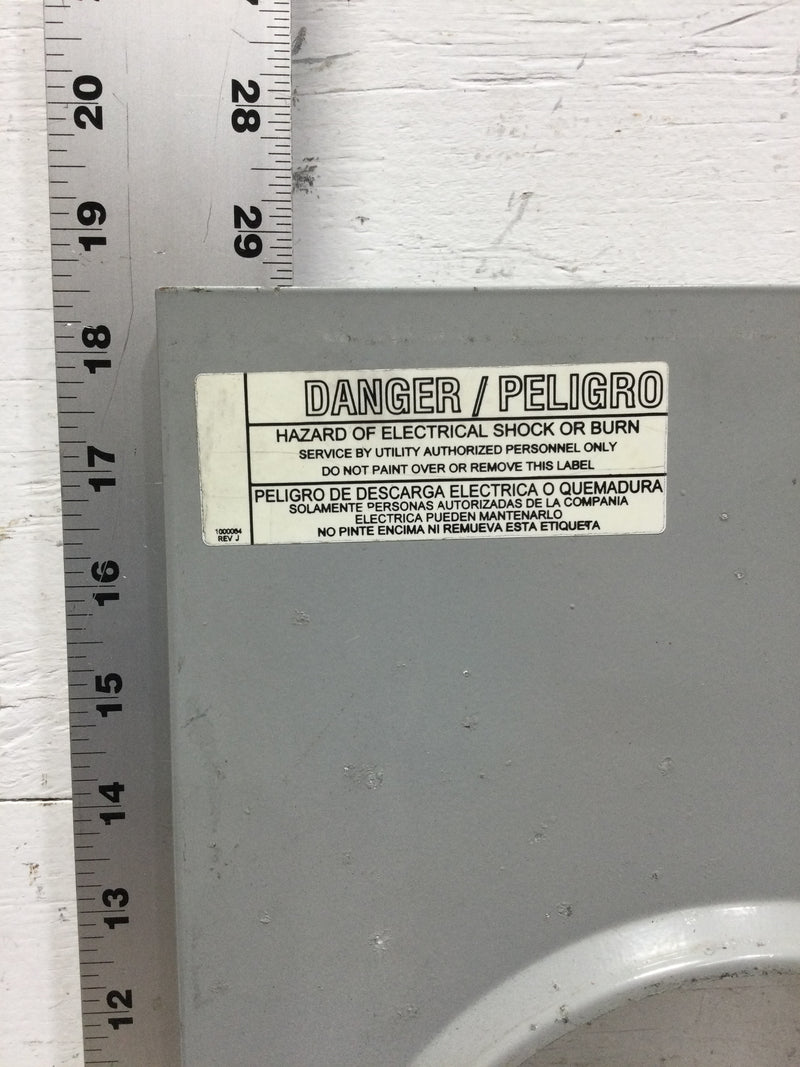 Milbank Type 3R Enclosure 120/240V Meter Socket Cover Only 18 1/2" x 10"