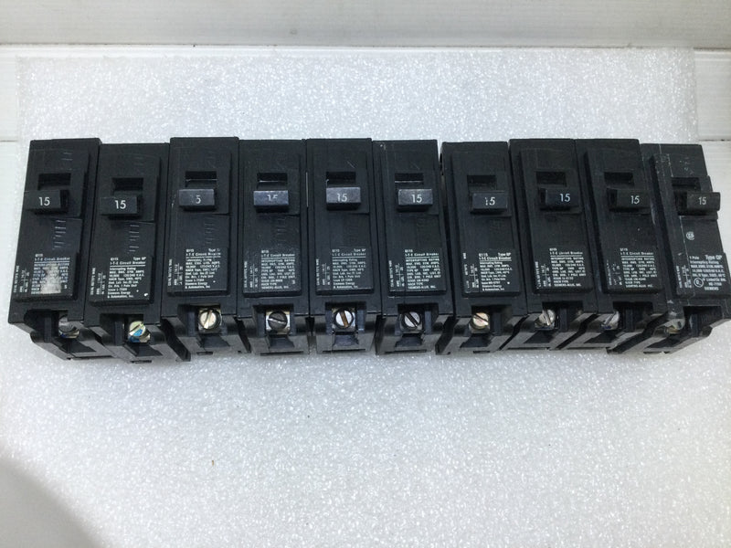 Lot of 10 - Siemens/ITE/Gould Q115 15 Amp 1 Pole 120/240V Type QP Breaker