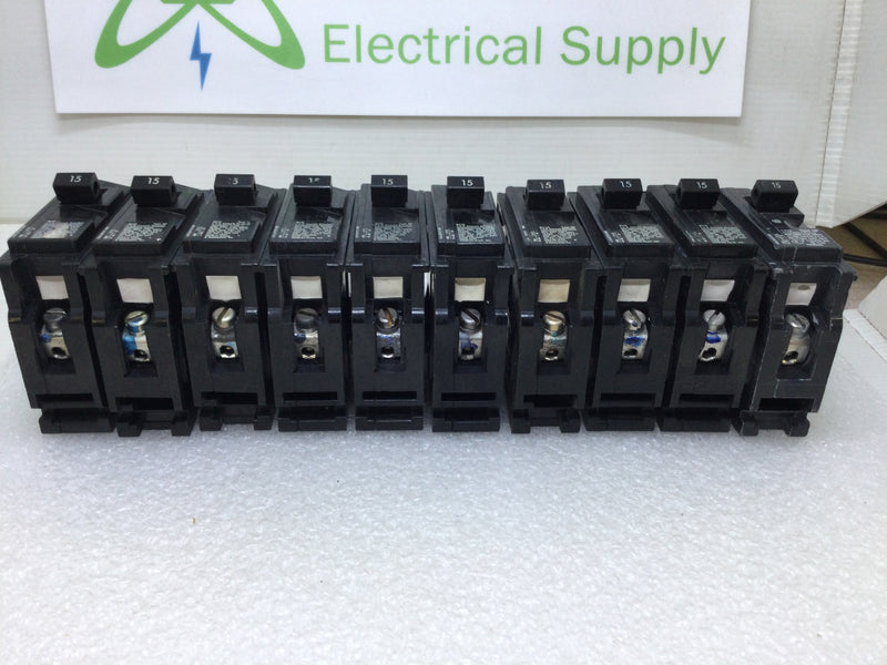 Lot of 10 - Siemens/ITE/Gould Q115 15 Amp 1 Pole 120/240V Type QP Breaker