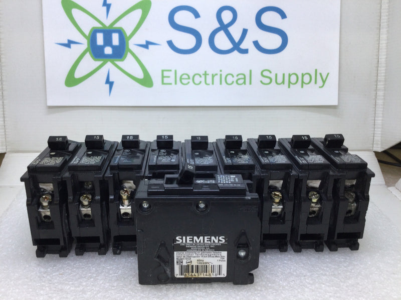 Lot of 10 - Siemens/ITE/Gould Q115 15 Amp 1 Pole 120/240V Type QP Breaker