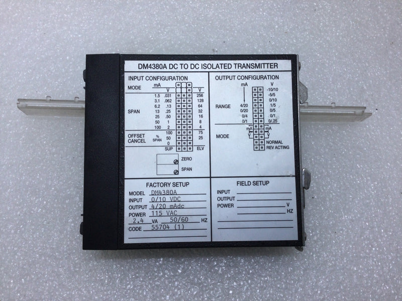 Wilkerson Instruments DM4380A DC Isolated Transmitter 115VAC 50/60Hz