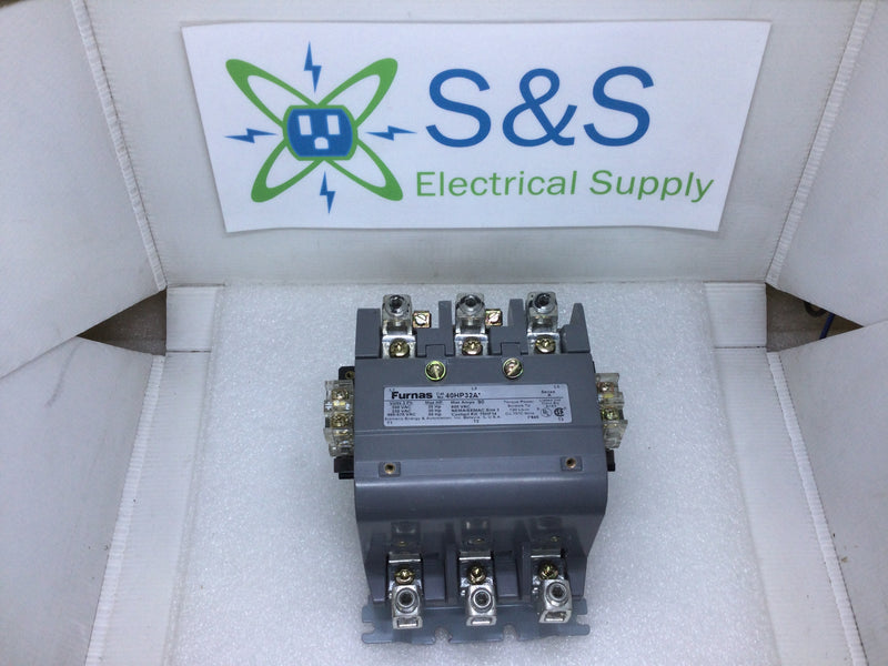 Furnas 40HP32A Contactor 90 Amp Max 600VAC 3-Phase Ser. A