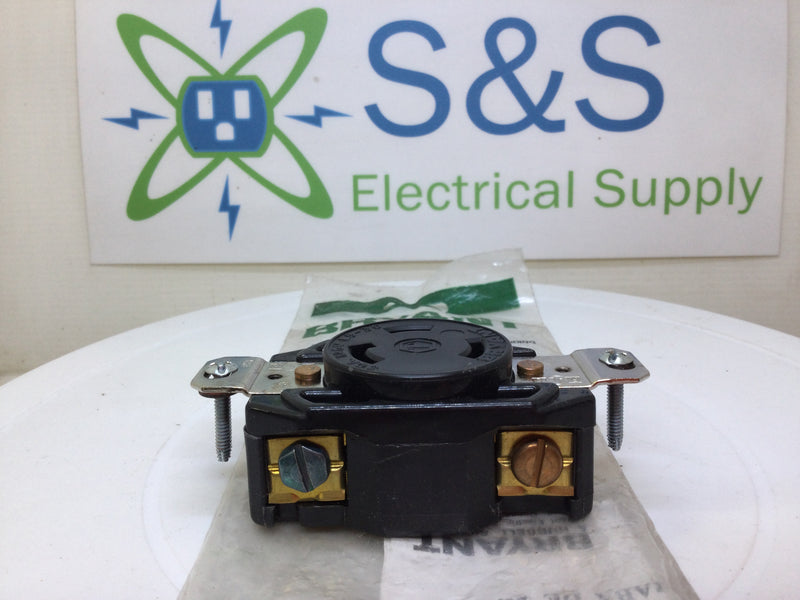 Bryant 70530-FR Flush Mount 30A 126V 2 Pole 3 Wire Grounding Nema L6-30 Locking Receptacle