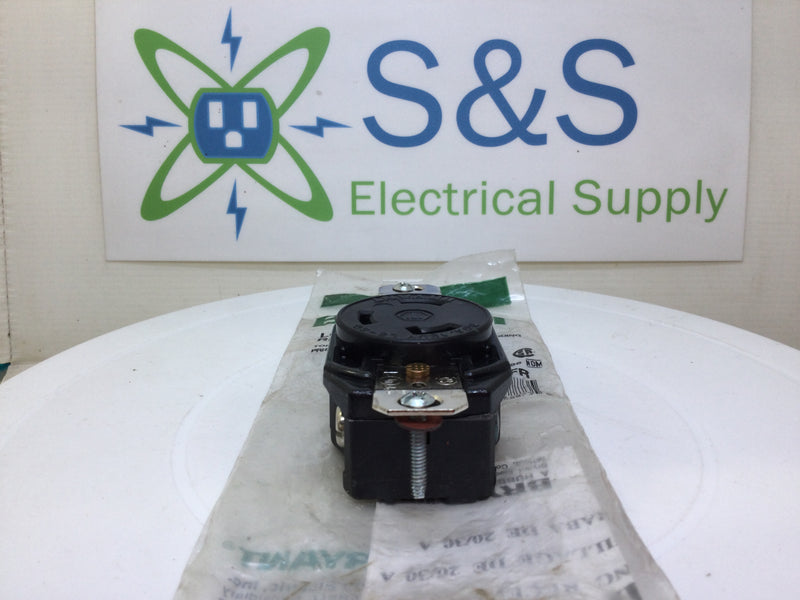 Bryant 70530-FR Flush Mount 30A 126V 2 Pole 3 Wire Grounding Nema L6-30 Locking Receptacle