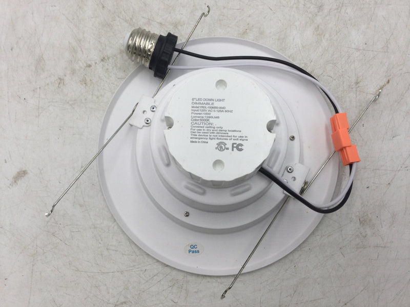 YRDL-1506550-004D 6" 15 Watt Recessed Down Light LED Dimmable Retrofit Kit 120VAC .125 Amps 60 Hz
