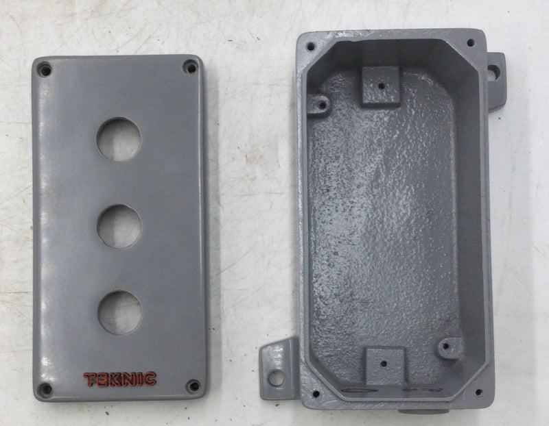 Altech 2-006-E-12 Enclosure, Cast Aluminum, Gray, 3 each 22mm holes