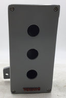 Altech 2-006-E-12 Enclosure, Cast Aluminum, Gray, 3 each 22mm holes