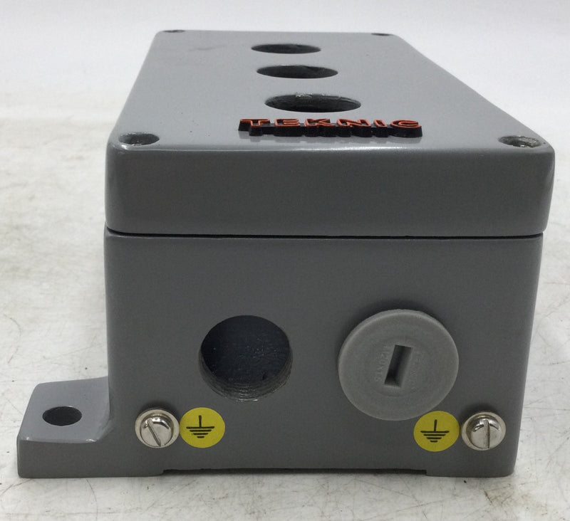 Altech 2-006-E-12 Enclosure, Cast Aluminum, Gray, 3 each 22mm holes