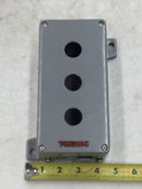 Altech 2-006-E-12 Enclosure, Cast Aluminum, Gray, 3 each 22mm holes