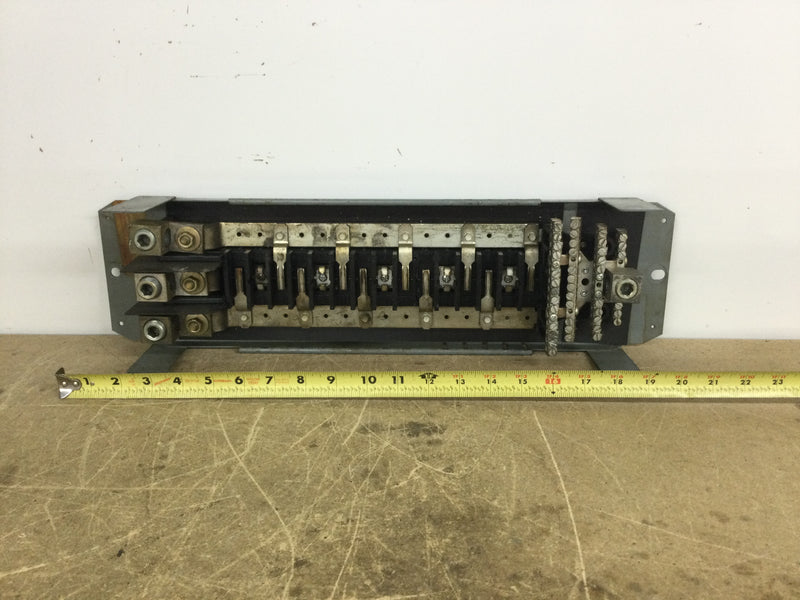 Square D QON Series 200 Amp 120/240V 3 Phase 4 Wire 15/30 Space Panel Guts Only 6" X 21"