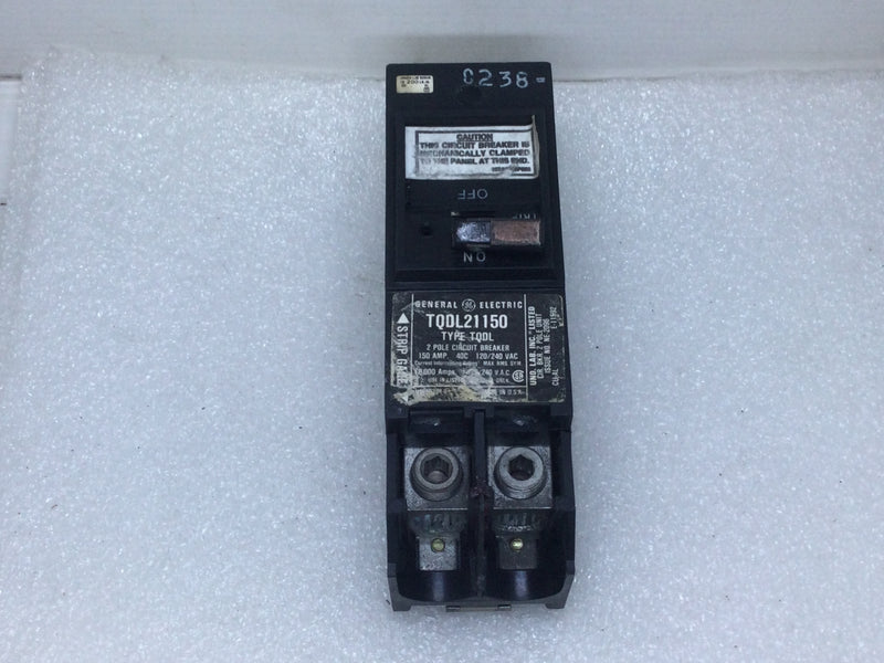 GE General Electric TQDL21150 150 Amp 2 Pole 240v Type TQDL Circuit Breaker