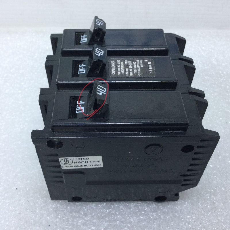 Challenger C340 40 Amp 3 Pole 240V Plug in Type C Circuit Breaker