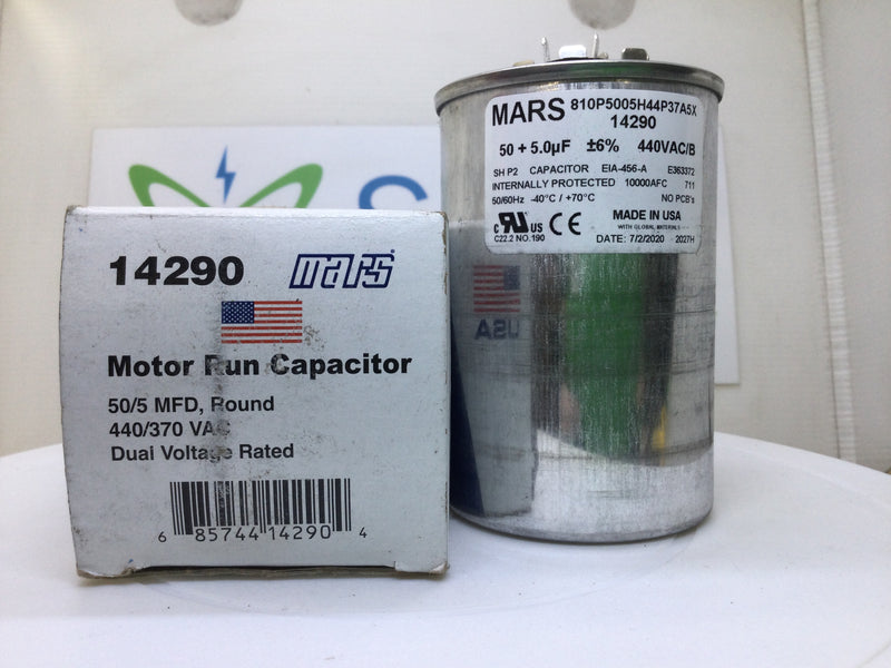 Mars 14290 50+5MFD +/-6% 50/60Hz 440VAC Capacitor