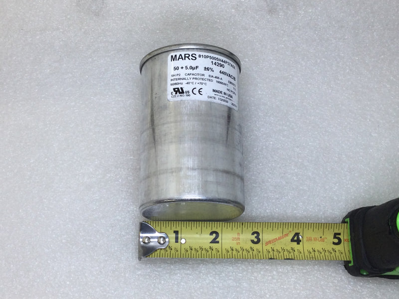 Mars 14290 50+5MFD +/-6% 50/60Hz 440VAC Capacitor
