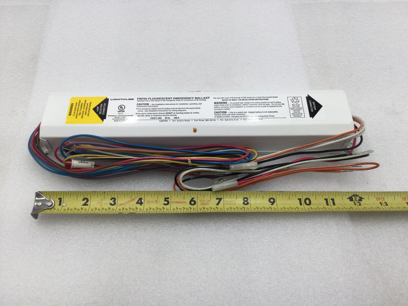 Lightolier FPB50 Fluorescent Emergency Ballast 120/277 VAC 60 HZ .266 Amp with LED Test Switch