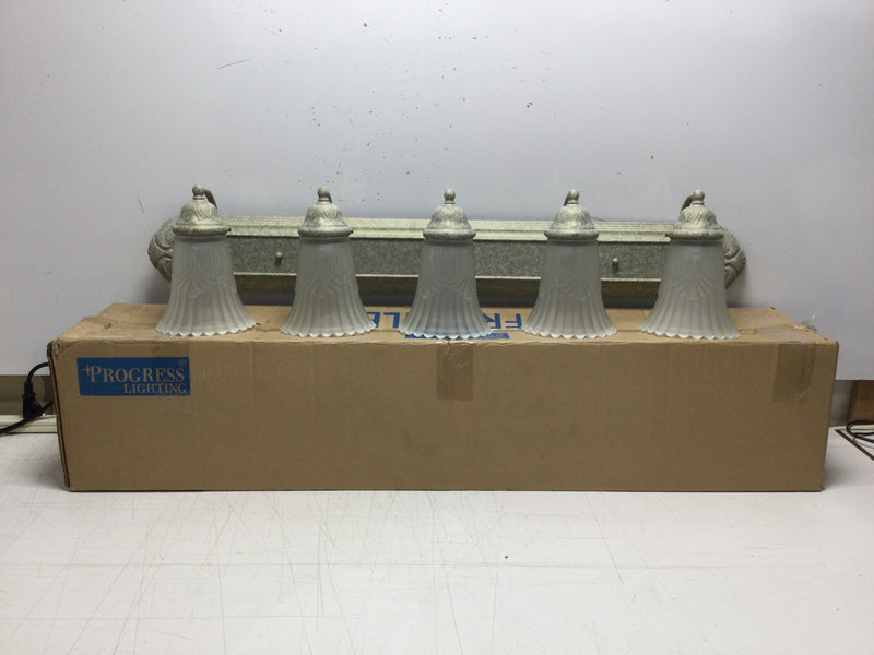 Progress Lighting P3074-18 Venetian Gold Bathroom Vanity Light 5 Lamp Fixture 100 Watt Max Lamps