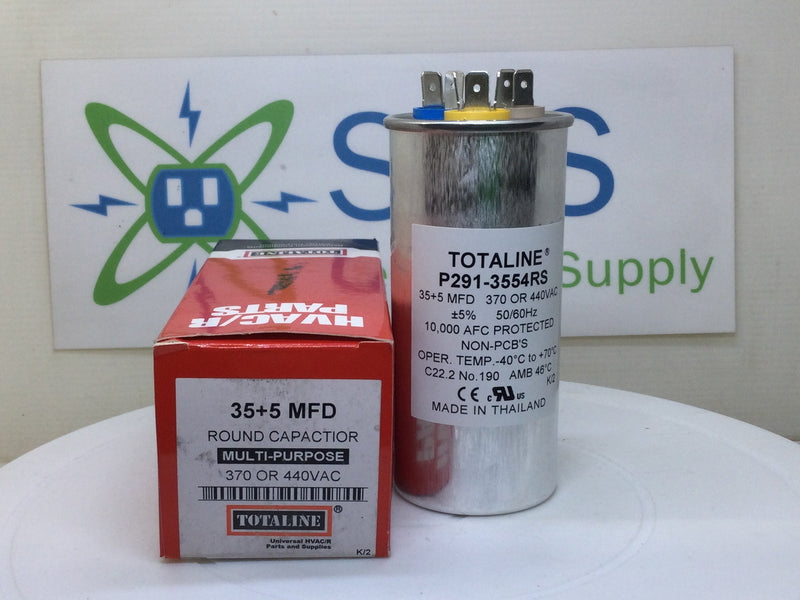 Totaline P291-3554RS 35+5MFD 370-440V +/- 5% 50/60Hz Capacitor