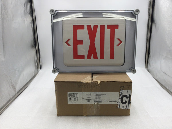 Dual-Lite EVE4XRWE Nema 4X Rated LED Exit Light w/ Battery Backup 120/