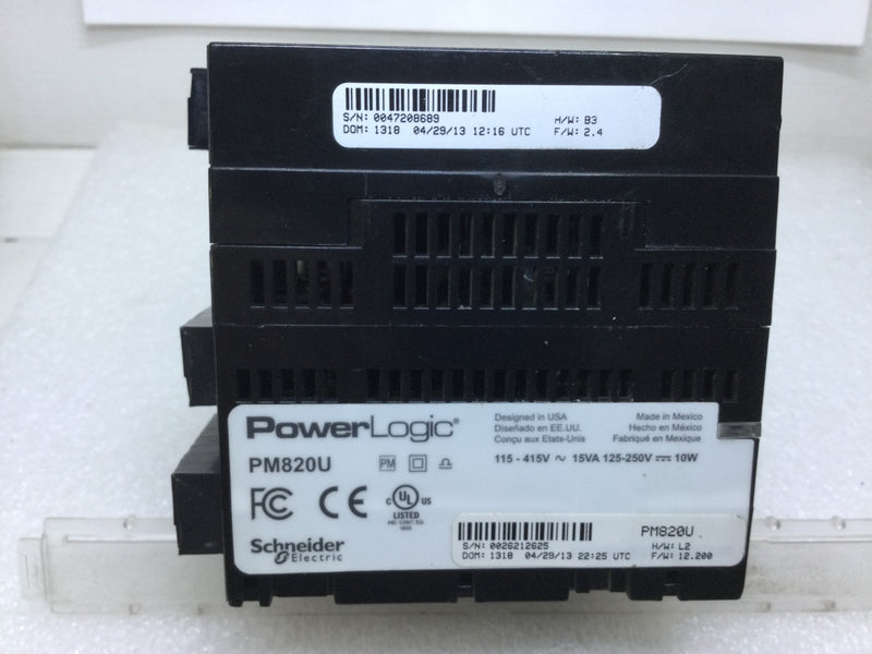 Schneider Electric/PowerLogic PM820U/PM8RDA Power Meter Unit 115-415V 15VA 125-250V 10W
