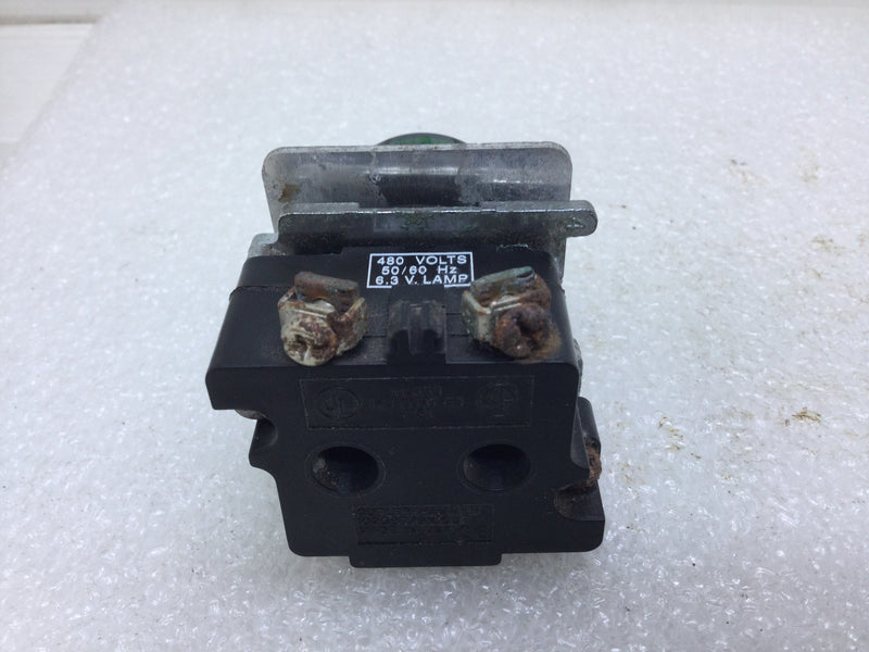Cutler-Hammer 10250T/91000T Contact Block with Green Power On Indicator Light