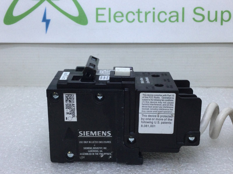 Siemens QF250A 50 Amp 2 Pole 120/240V Type QPF Plug on GFCI GFI Ground Fault Circuit Interrupter