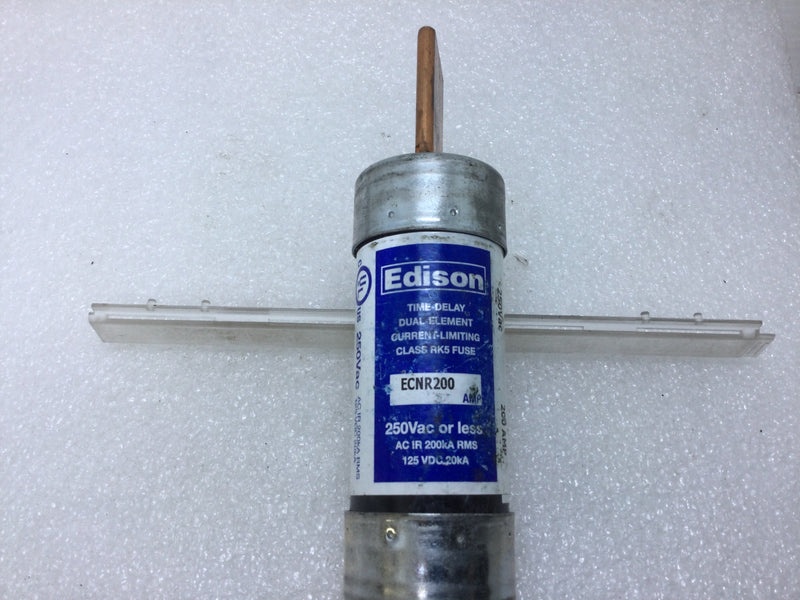 Edison ECNR200 200 Amp 250V or Less Time Delay Dual Element Current Limiting Class RF5 Fuse