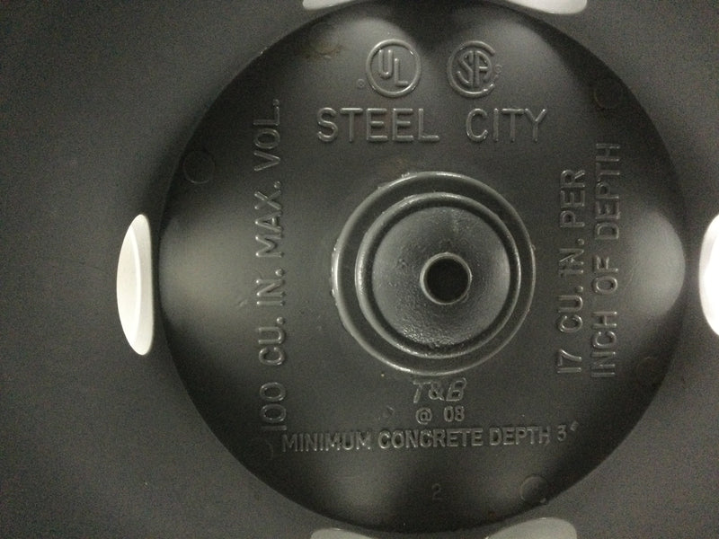 Thomas & Betts Steel City® 68-P 68 Series Flush Service Non-Metallic Floor Box, PVC, 100 cu-in Capacity, 4 Outlets, 6-3/8 in W x 6 in D