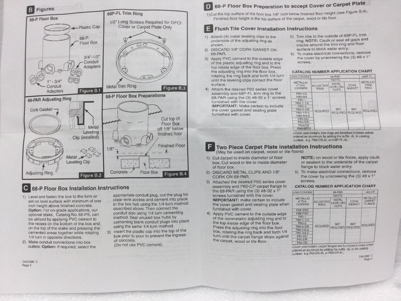 Thomas & Betts Steel City® 68-P 68 Series Flush Service Non-Metallic Floor Box, PVC, 100 cu-in Capacity, 4 Outlets, 6-3/8 in W x 6 in D