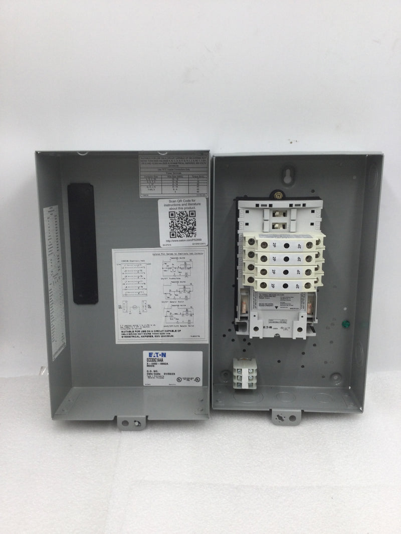Eaton ECC03C1A4A 30 Amp 4 Pole Lighting Contactor Series 120-600 VAC with 120 VAC Coil