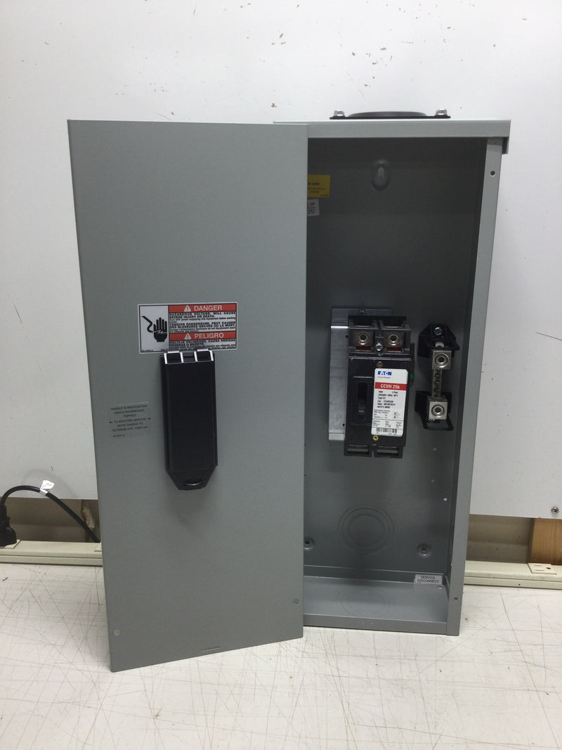 Eaton ECCVH100R 2-Pole Outdoor Front Operable Circuit Breaker Enclosure 240 VAC with CCVH2100 100 Amp Breaker