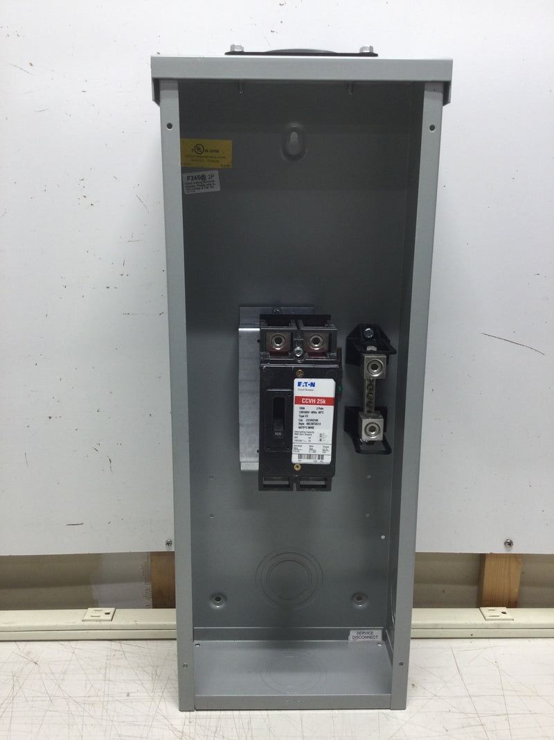 Eaton ECCVH100R 2-Pole Outdoor Front Operable Circuit Breaker Enclosure 240 VAC with CCVH2100 100 Amp Breaker