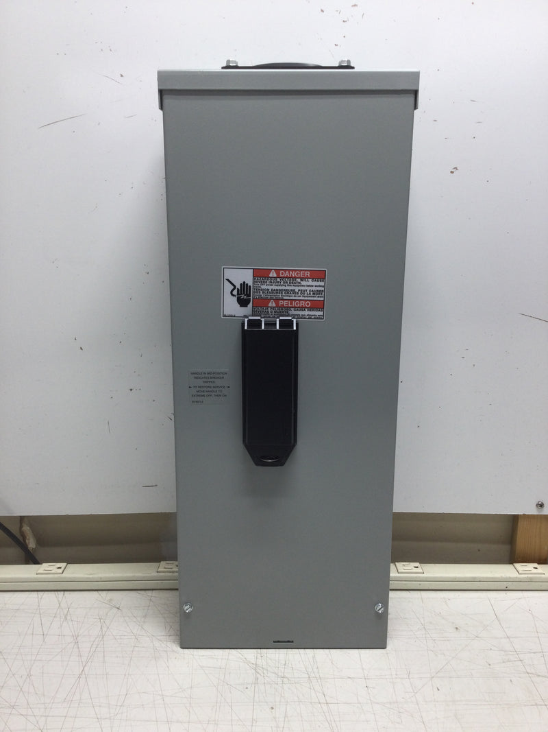 Eaton ECCVH100R 2-Pole Outdoor Front Operable Circuit Breaker Enclosure 240 VAC with CCVH2100 100 Amp Breaker